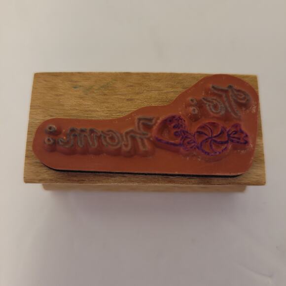 Christmas Lot Of 4 Stamps Wood/Rubber Tree Stocking To/From Pre-Owned - Picture 12 of 13